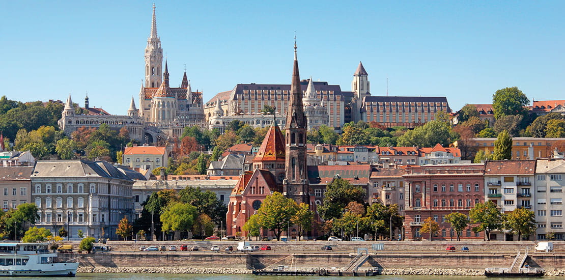 The banks of Budapest, Hungary
